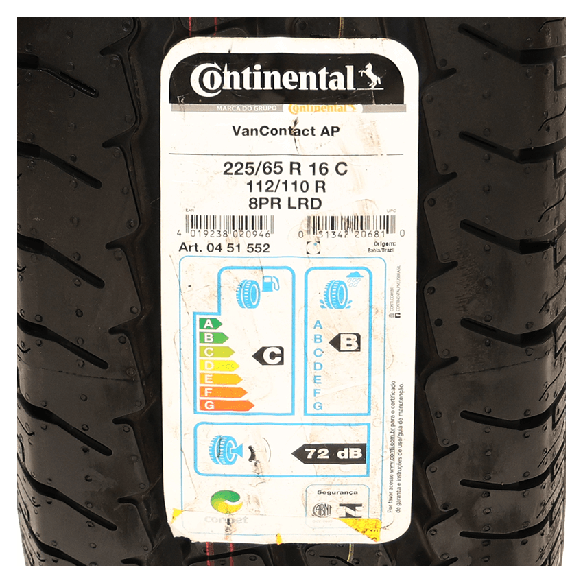 Pneu 225/65R16C Continental Vancontact 112/110R 8PR