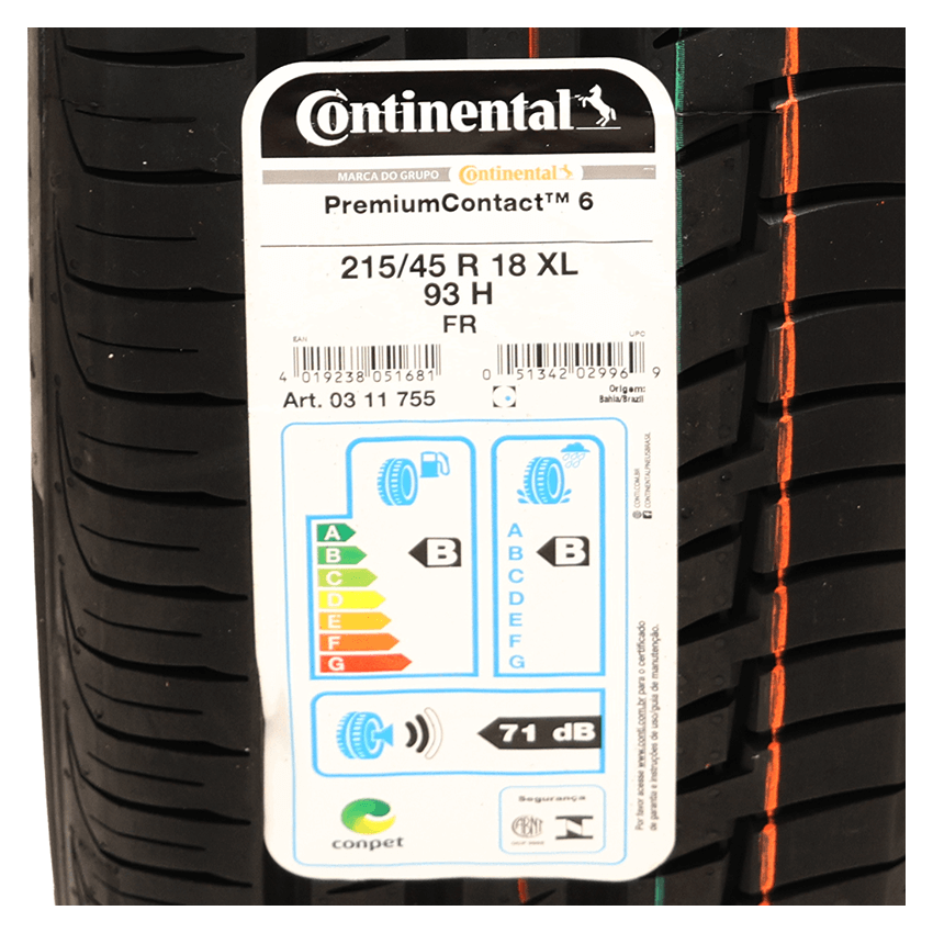 Pneu 215/45R18 Continental PremiumContact 6 93H