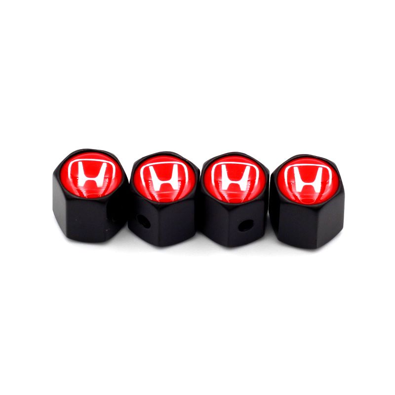 Tampa de Válvula Preta Antifurto Logotipo na Tampa: Honda Vermelho 1