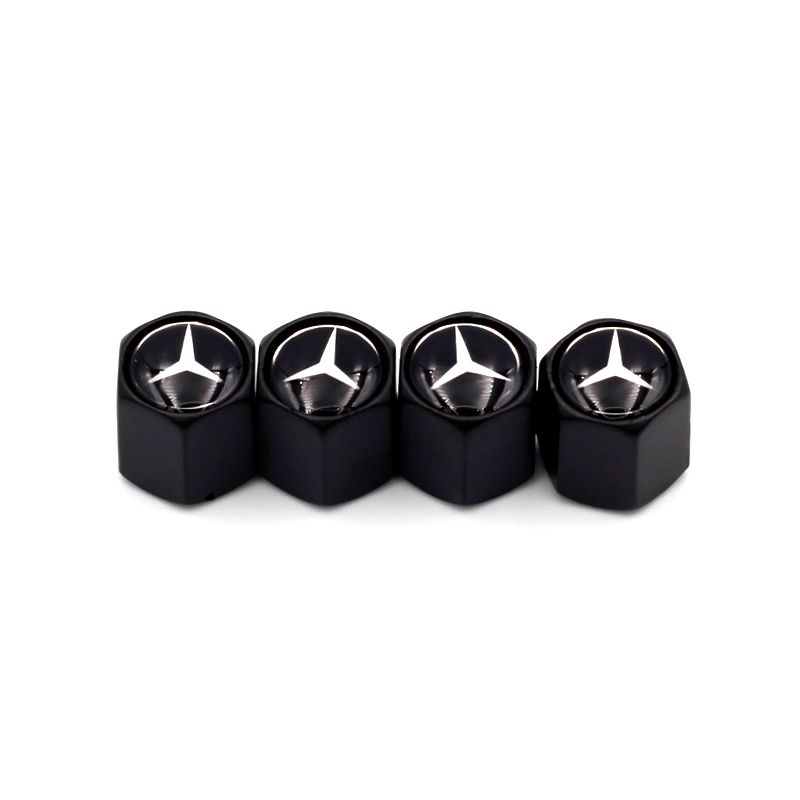Tampa de Válvula Preta Antifurto Logotipo na Tampa: Mercedes Preto 1